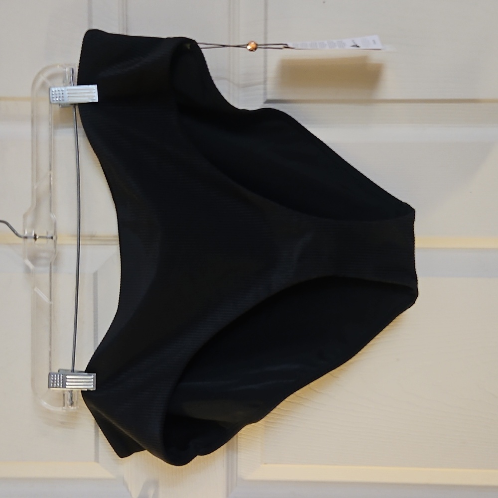 CALIA Women’s Mid Rise Ribbed Swim Bottoms: BLACK: NEW WITH TAGS: SIZE XXL